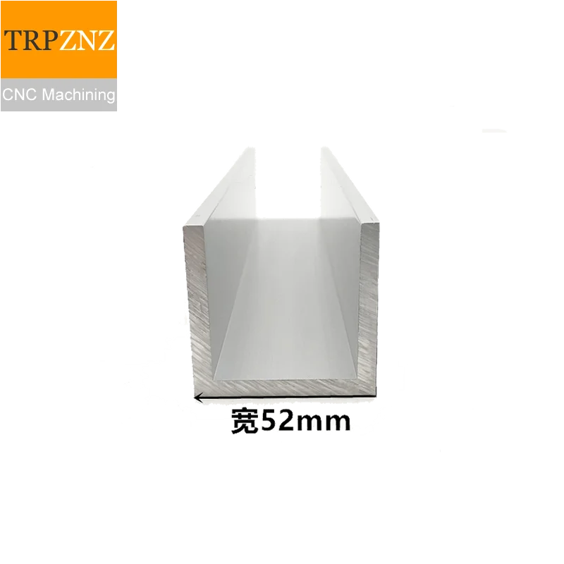 

U-образный алюминий, внешняя ширина 52 мм, длина 50 см, полоса из алюминиевого сплава со стеклянным покрытием