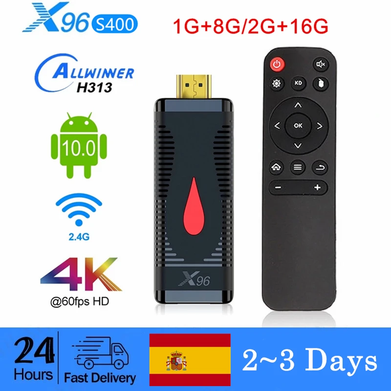 X96 S400 ТВ-стик Allwinner H313 4K Медиа-плейер Android 10 TV BOX 2 4 г Wi-Fi 16 Приемник ключа Google ПРОТИВ