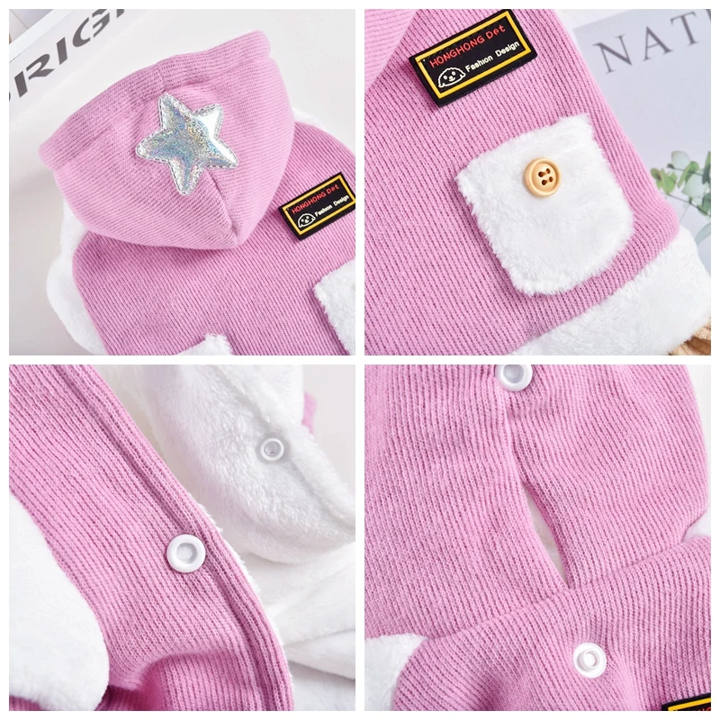 Толстовка со звездами шляпы платья для собак маленьких зимнее пальто домашних