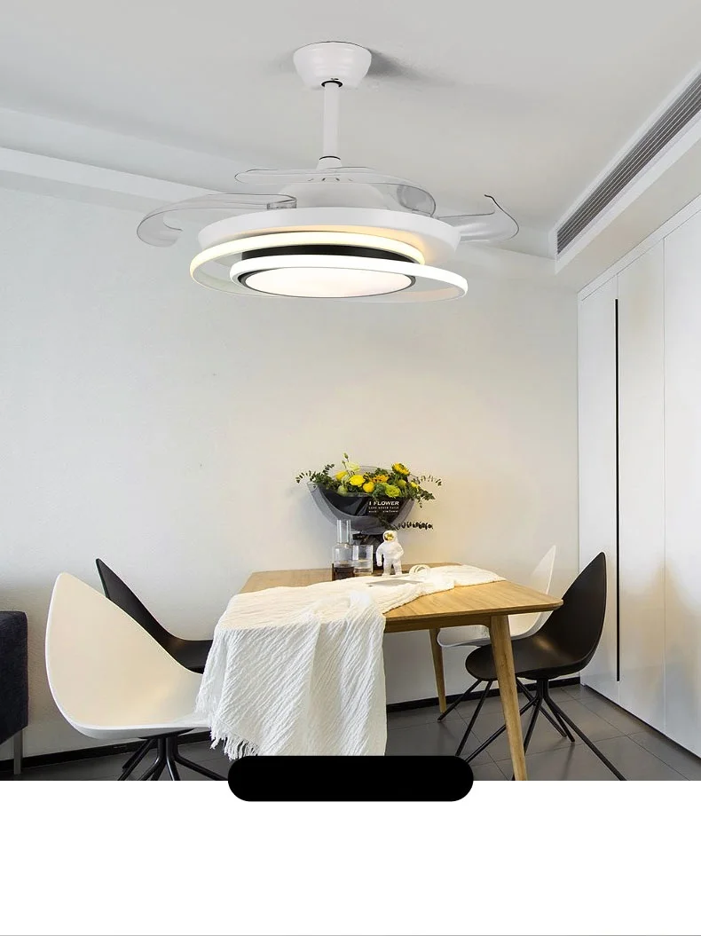 42 дюймовый современный Невидимый потолочный светильник с акриловыми листьями 36