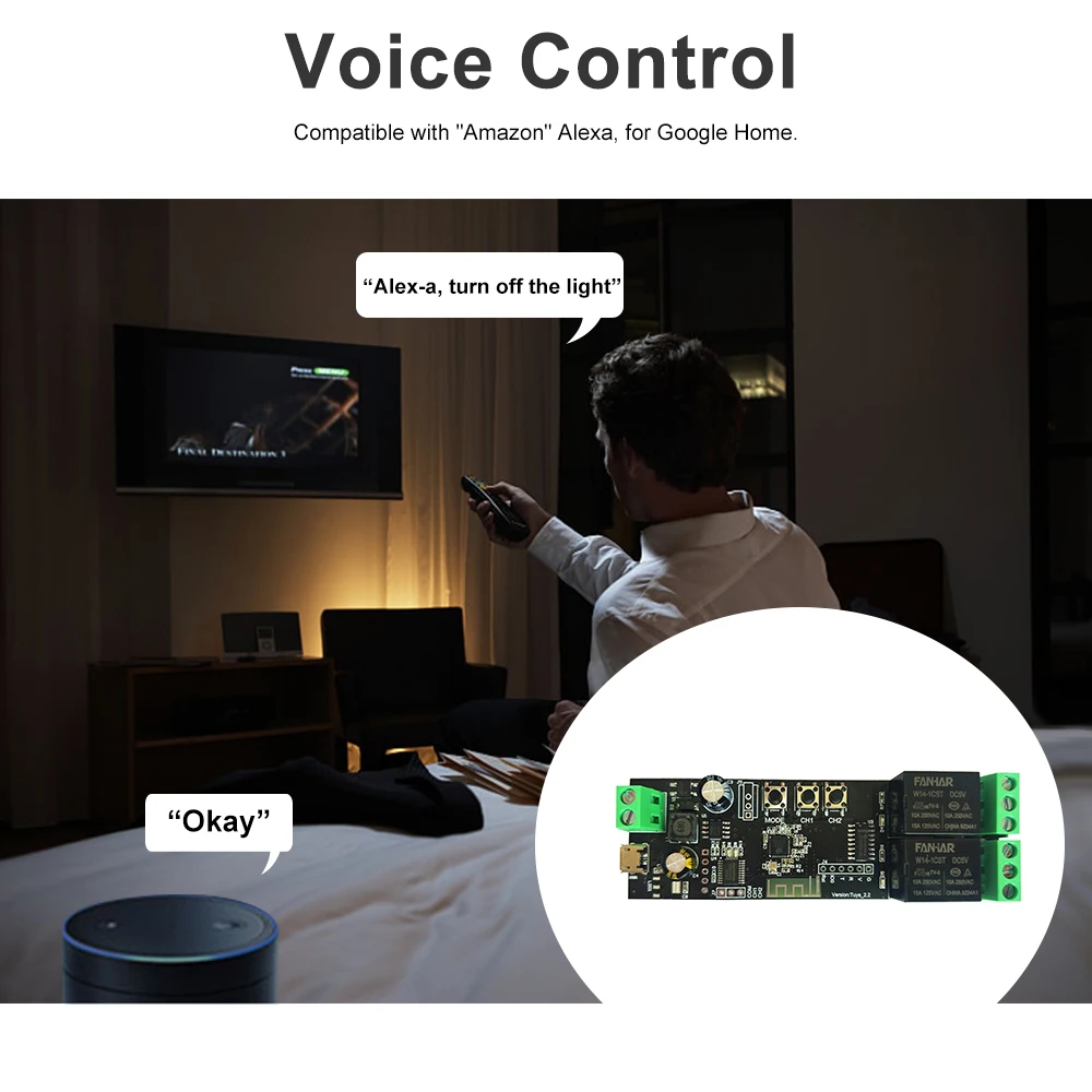 

Tuya 2CH USB DC5V/7-32V WiFi Switch Wireless Relay Module Timing Function Remote Switch for Android/IOS APP Remote Control