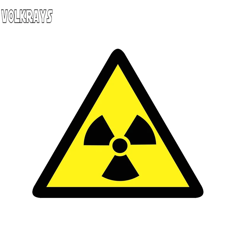 

Volkrays Warning Car Sticker Danger Radiation Risk Accessories Reflrctive Waterproof Cover Scratches PVC Decal,11cm*13cm