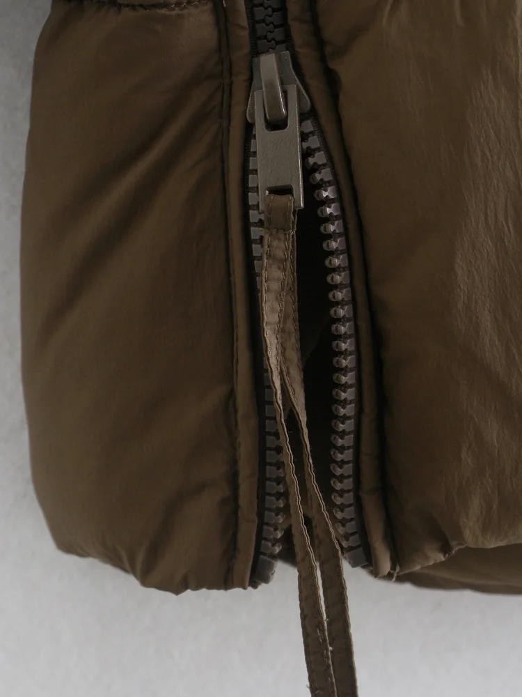 KEYANKETIAN ZA Quilted Coat Autumn and Winter Women's Jacket Army Green Warm Simple Casual Loose Cotton Quilting