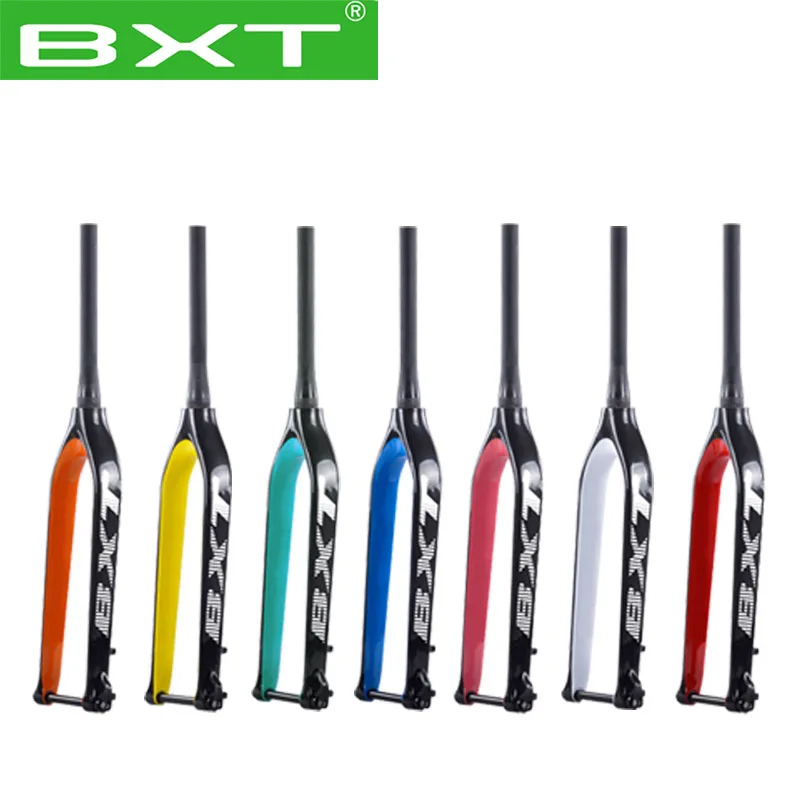 2020 BXT Ultralight 29er Rigid Carbon MTB Bicycle Fork Tapered 1 1/2 with Thru Axle carbon mountain bike forks Disc Brake 160mm
