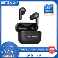 blitzwolf bw anc3 bluetooth compatible bt wireless tws earphones active noise cancel hifi bass in ear earbuds earphone with mic