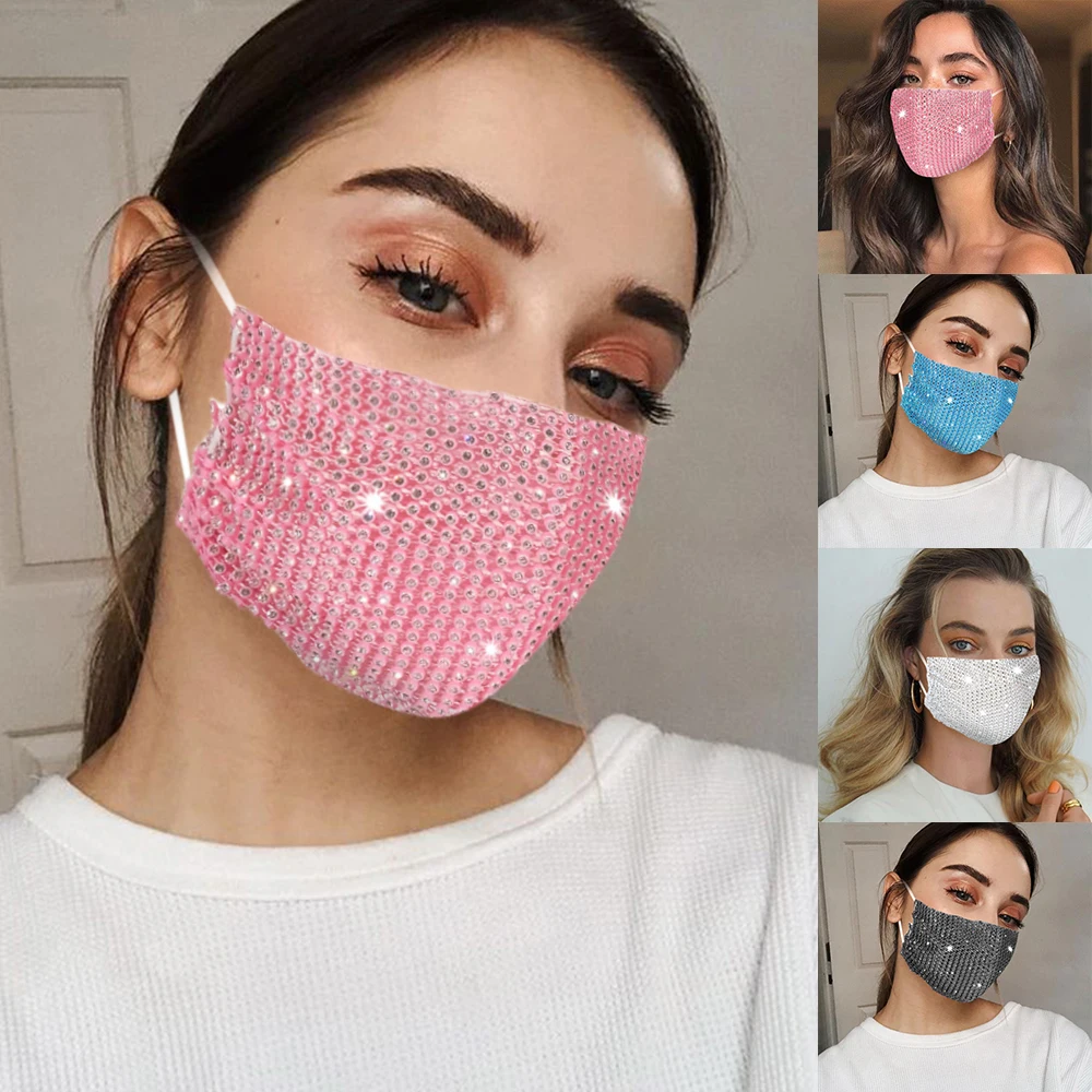 Многоразовая маска для лица носа рта с блестками блестящая 2021 |