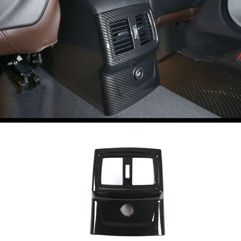 

Carbon Fiber Car Modification Armrest Rear Row Air Conditioning Vent Outlet Cover Trim For BMW X1 F48 2016-2018 & X2 F47 2018