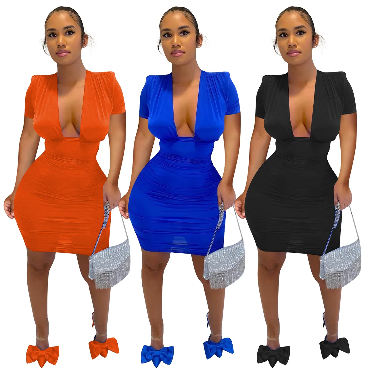 

2021 Summer Strap Bodycon Dress Elegant Hollow Out Backless Party Dresses for Women Sexy V Neck Sexy Dress Vestido Feminino