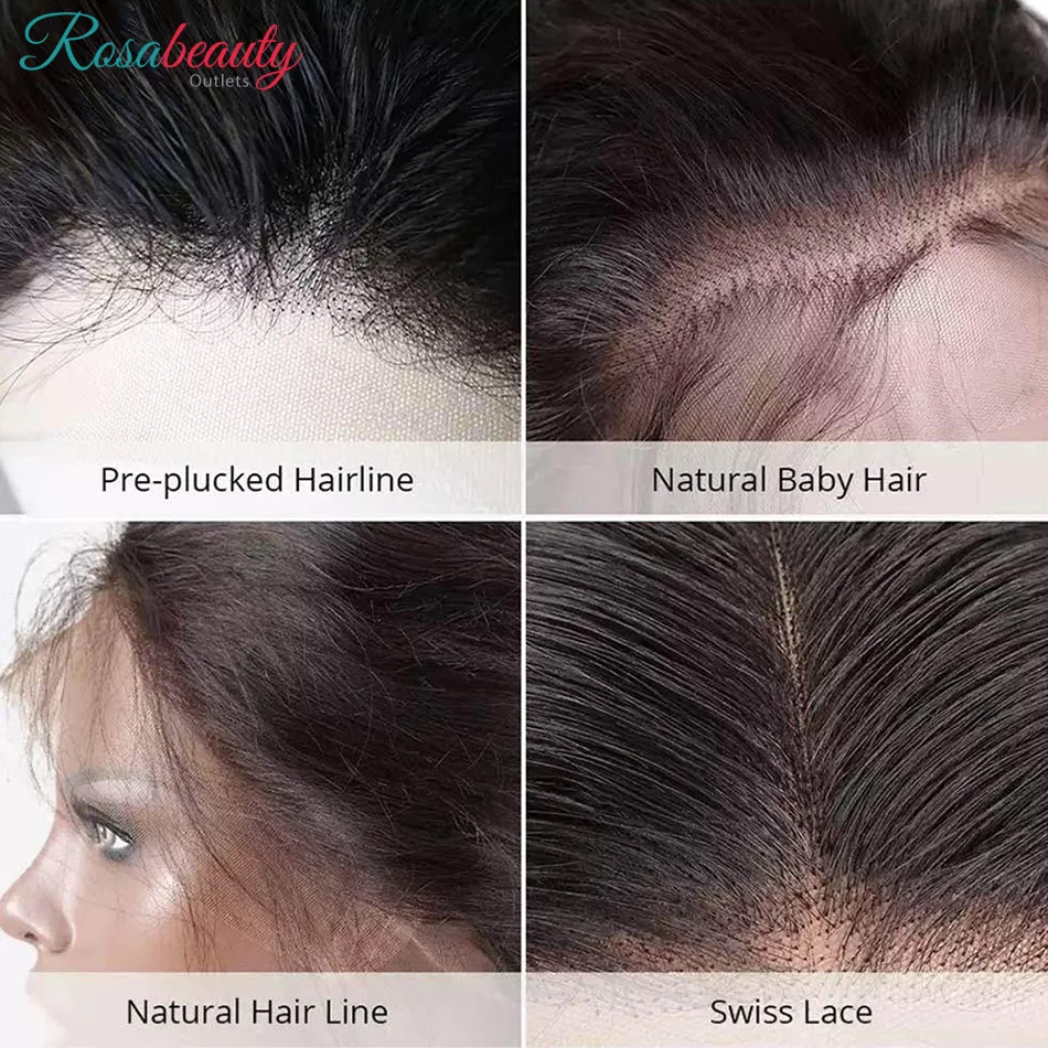 Rosabeauty 13x4 прямые передние парики из человеческих волос на сетке 14-40 дюймов