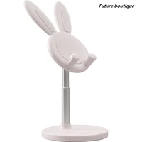 cute rabbit sytle adjustable desk phone holder mobile phone stand support for universal phone tablet desktop ornament bracket
