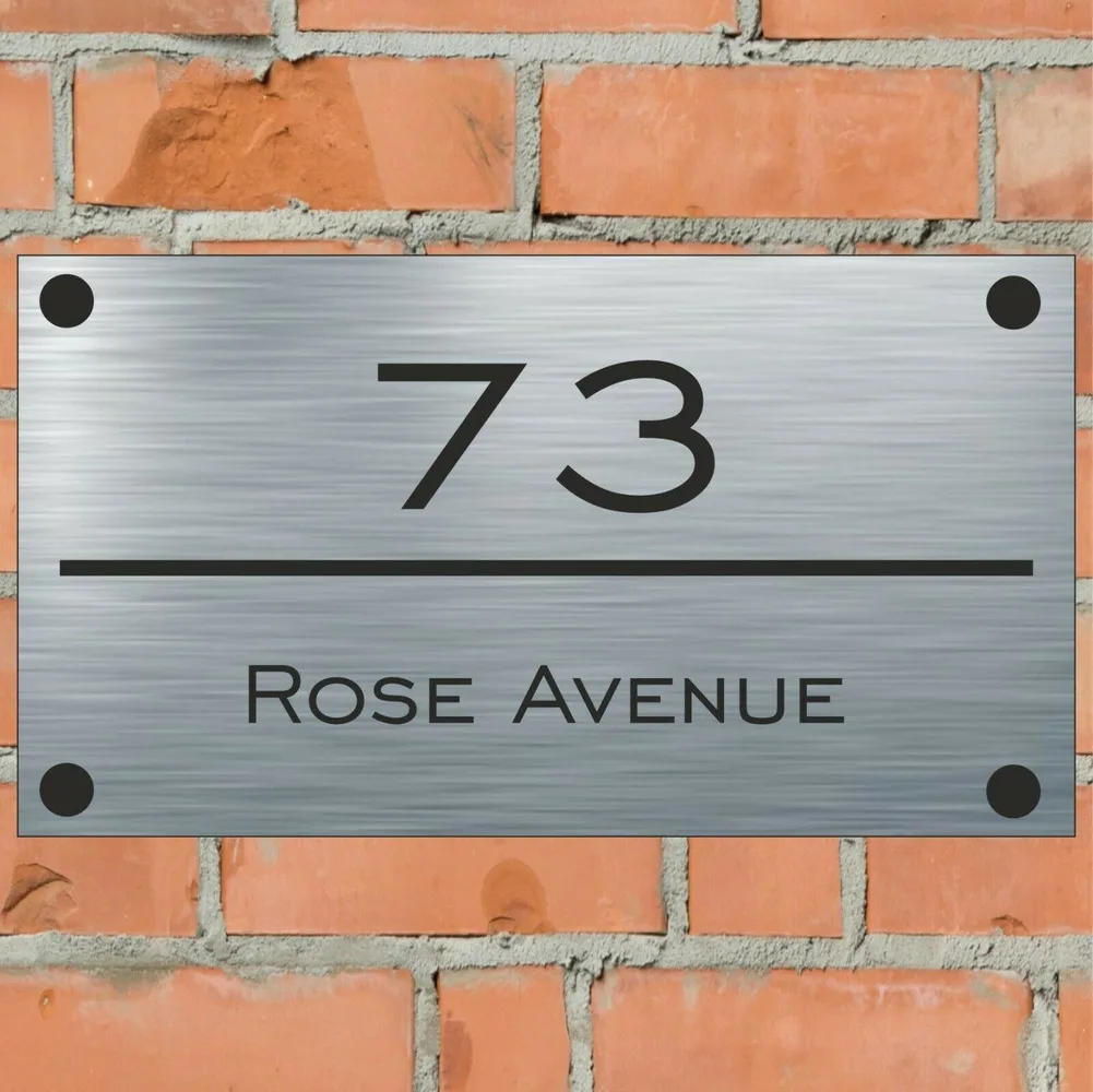 

Rose Avenue Aluminium House Sign Personalised - House Name/Number & Street Name