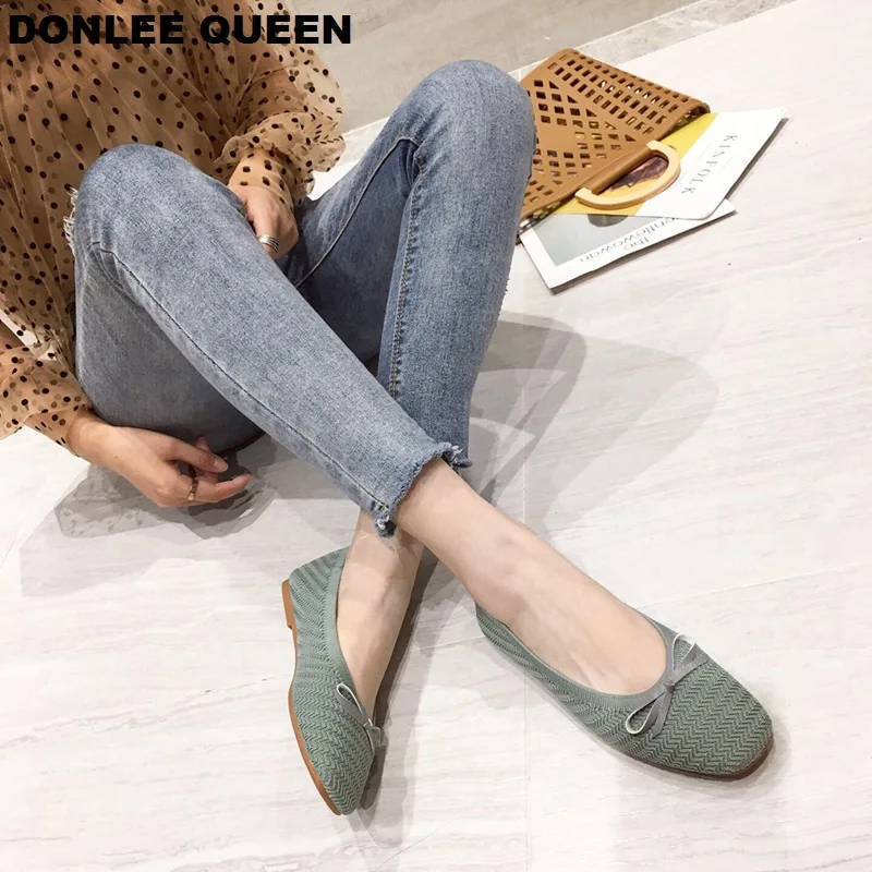 Обувь на плоской подошве женские Балетки без застежки с круглым носком балетки