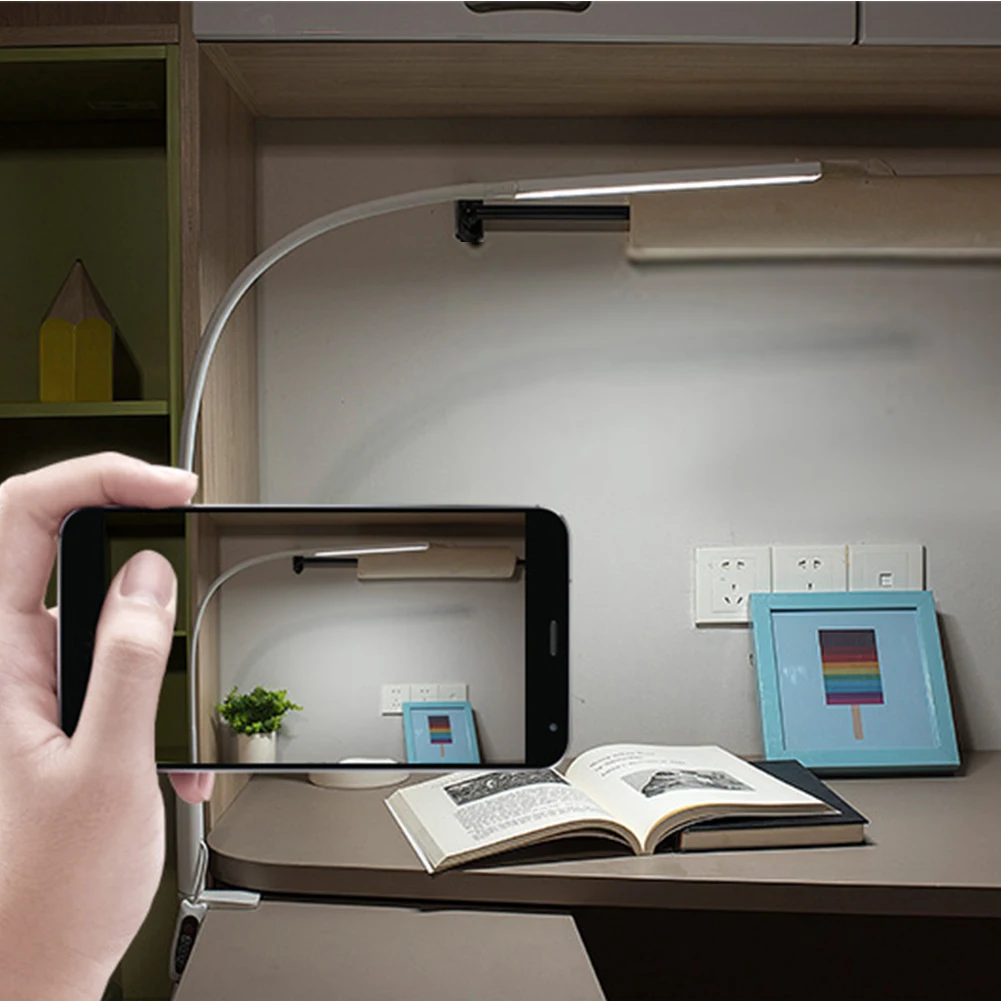 

Flexible Gooseneck With Clamp Swing Arm Table Lamp Stepless Dimming Eye Care Multifunction Reading Home Office Desktop Kids Room