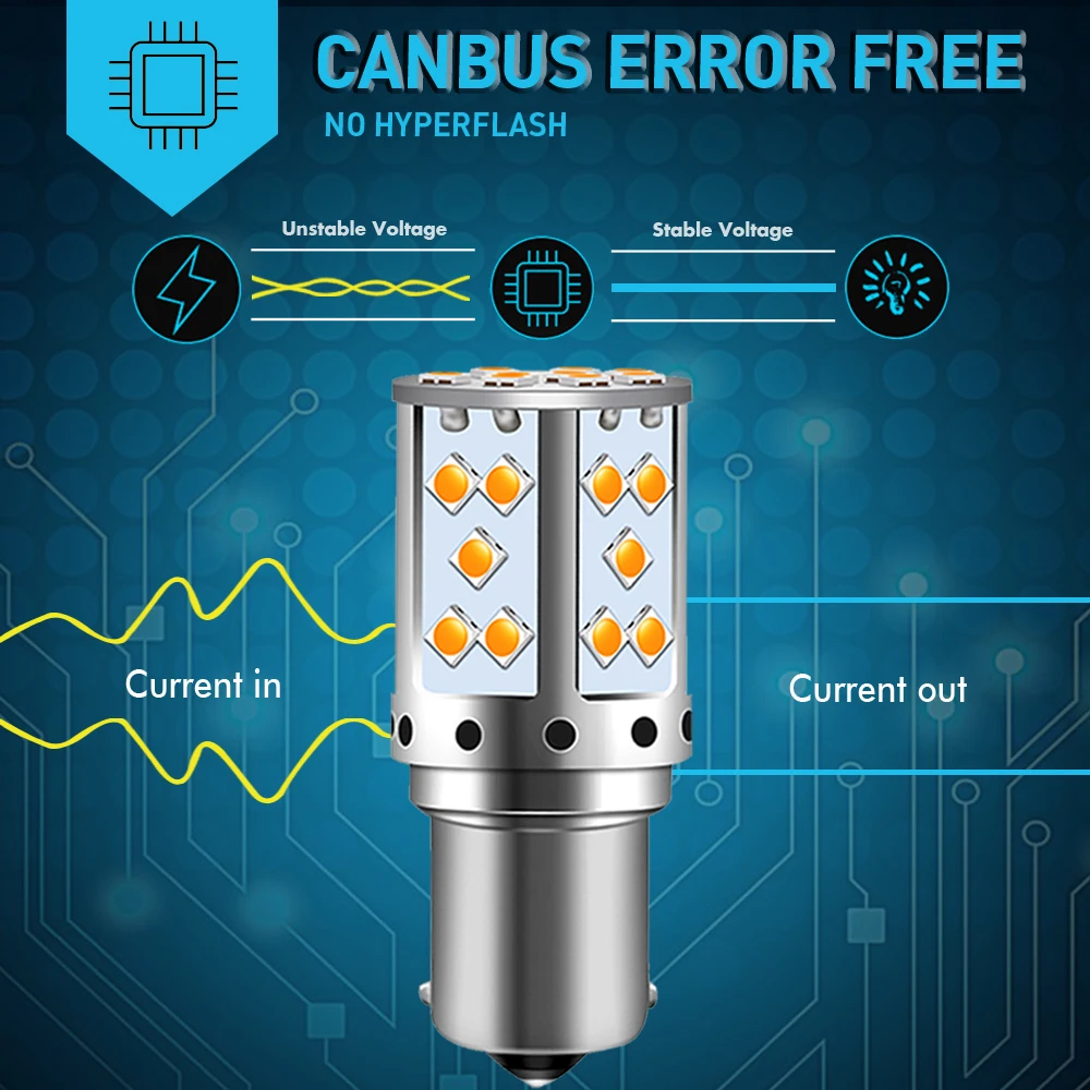 

2X 7440 T20 LED W21W Led Bulb 1156 BA15S Car Brake Reverse Daytime Running Lights Auto Lamp for BMW Audi Mercedes orange