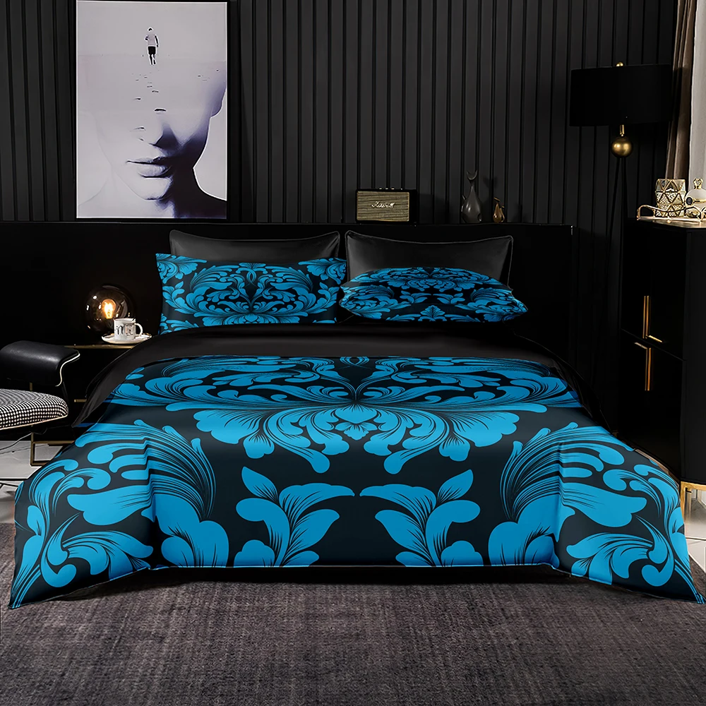 

Classical Luxury Pattern Duvet Cover Set With Pillowcase,228x228 Quilt Cover,264×228 Blanket Cover,Extra Large Size Bedding Set