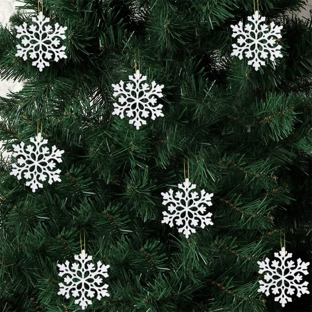 

24PCS Christmas Snowflake Decoration Christmas Ornament Creative Glitter Snowflake Ornament For Xmas Tree Festival Supplies