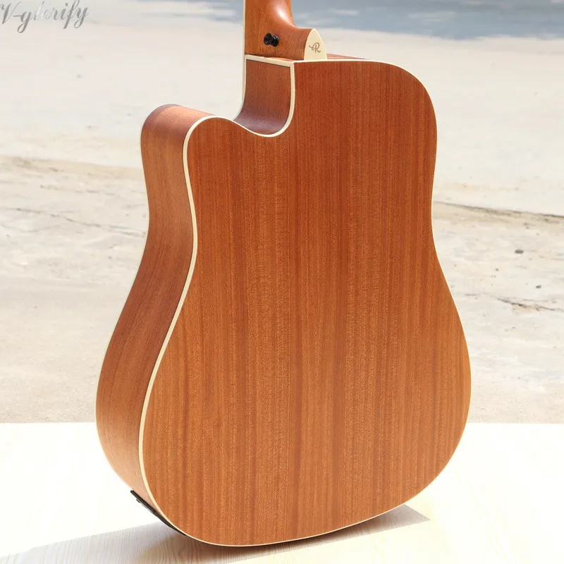 Полный sapele народная гитара с звукоснимателем