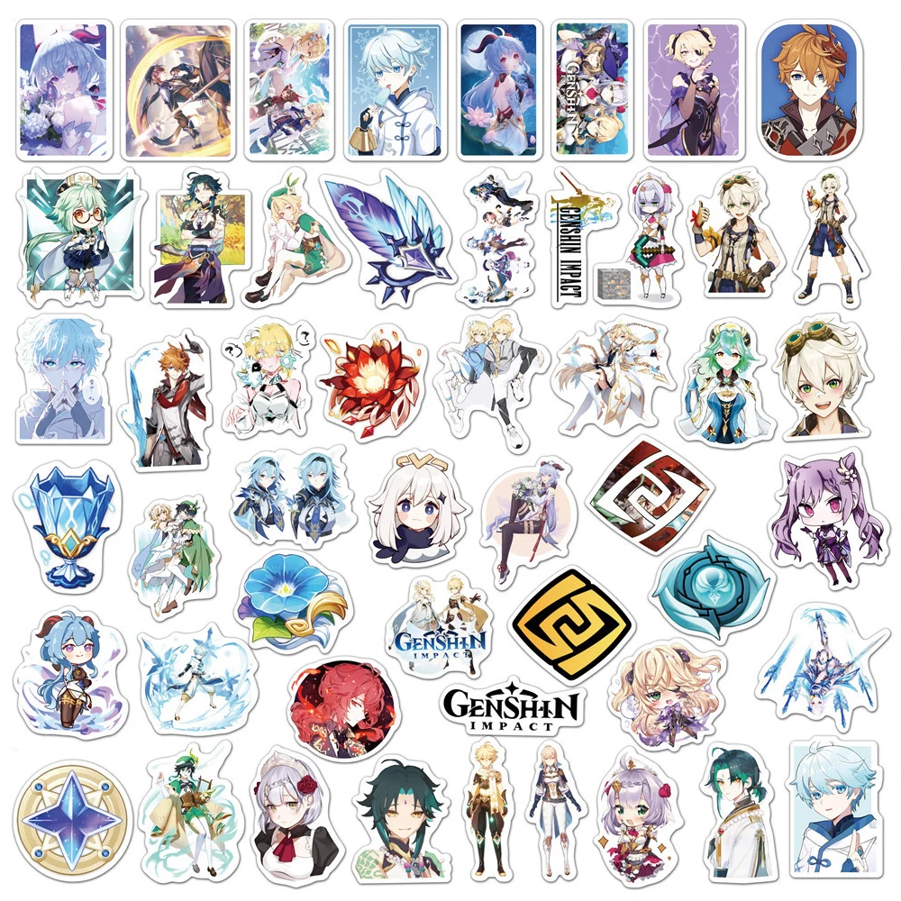 103050pcs genshin impact character stickers open world game sticker xiao gongzi ganyu graffiti sticker for laptop guitar phone free global shipping
