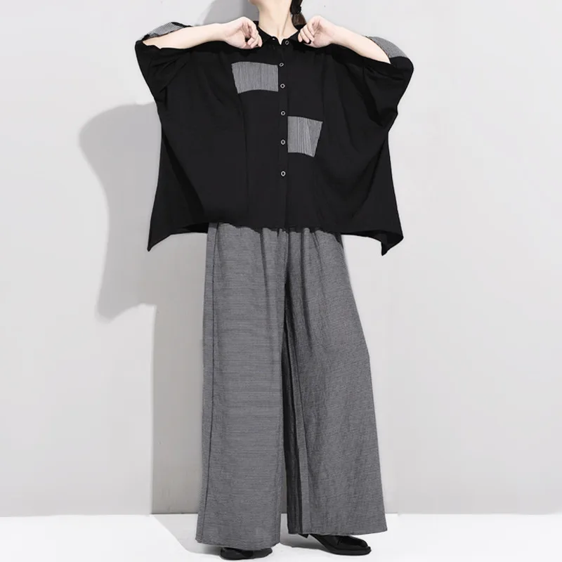 LANMREM 2020 Новый Модный женский комплект из двух предметов Vestido отложной воротник