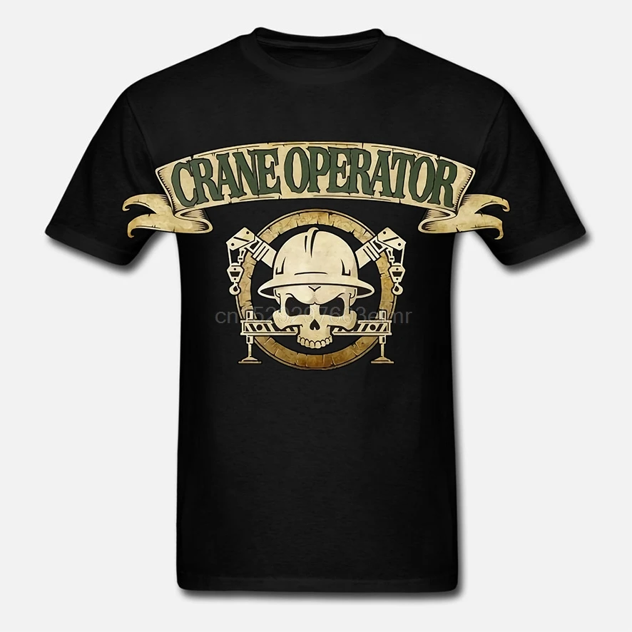 Мужская рубашка с коротким рукавом изображением крана и черепа|Мужские футболки|