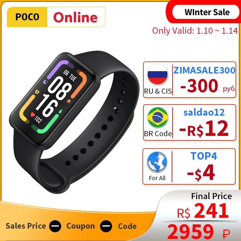  Браслет Xiaomi Redmi Smart Band Pro Mi, Водонепроницаемый Фитнес-браслет с 6-цветным AMOLED экраном, с функцией отслеживания уровня кислорода в крови и …