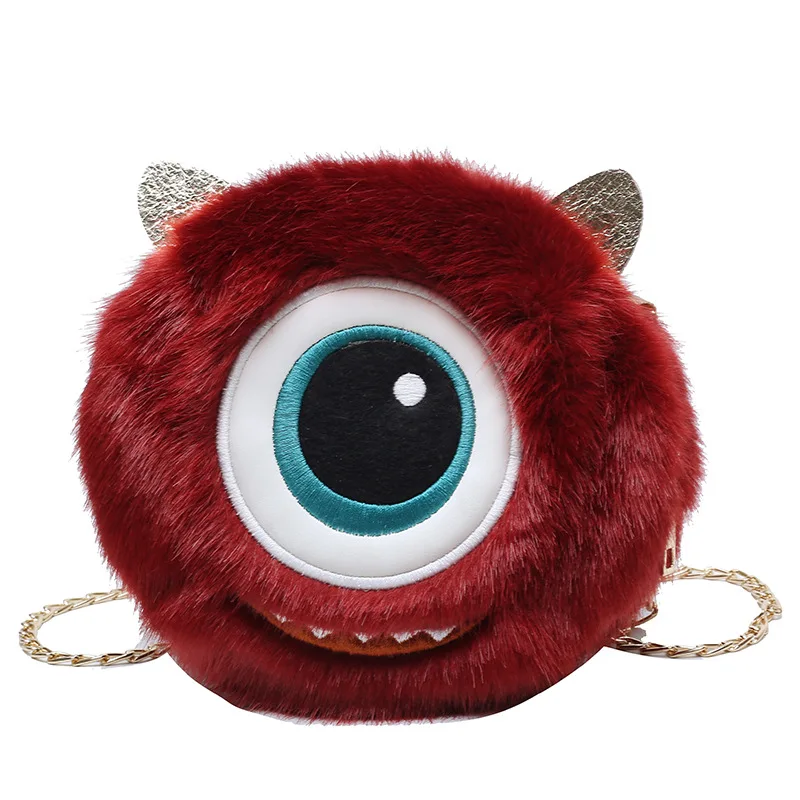 

Cute Funny Big Eyes Plush Chain Bag Fashion Plush Women Shoulder Bags Designer Candy Female Crossbody Bags Lady Purse