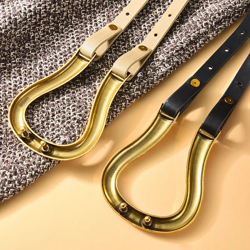 Ремень с пряжкой-подковой Женский модный тонкий мягкий кожаный пояс U-образной