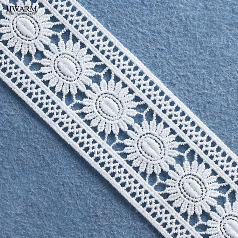 

5yard 5cm wedding lace fabric curtain accessories DIY White bilateral water-soluble embroidery bar code hollow lace trimming