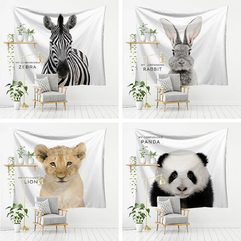 

Animals Hanging Canvas Painting Lion Tiger Pig Panda Zebra Rabbit Kangaroo Elephant Sheep Bedroom Decoration Modern Home Decor