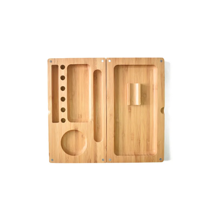 

Hot ideas Two-layer Wooden Hand-rolling Cigarette Tray Weed Herb Tobacco Joint Smoking Table Paper Rolling Trays Accessories