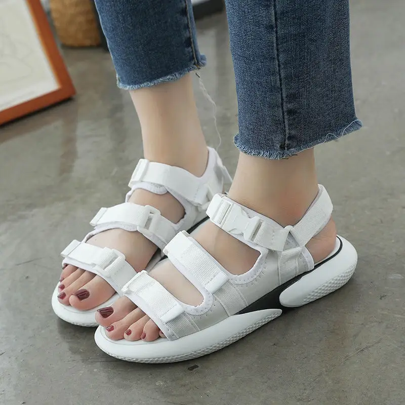 

Sandals Female Students 2020 Summer New Wild Network Infrared Wear Flat Sports College Style Roman Shoes Tide AB-07