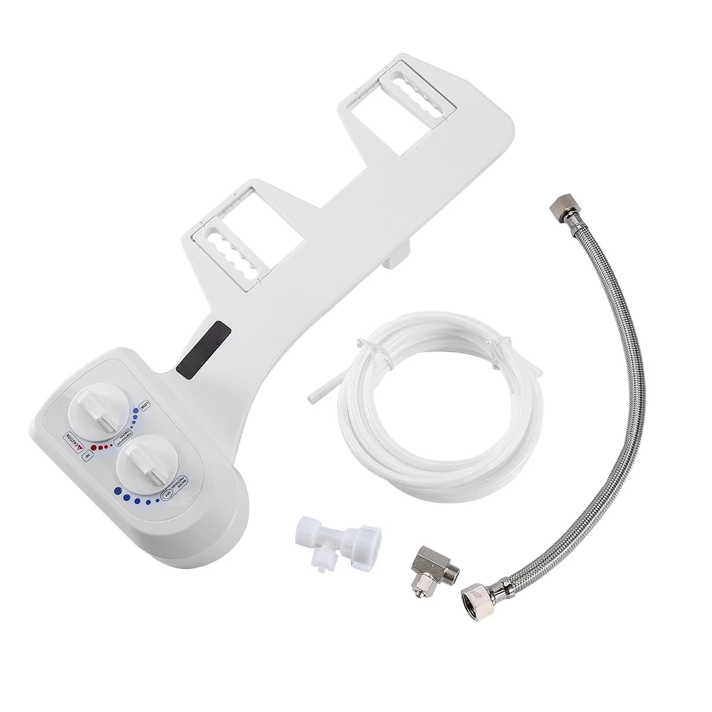 

Self Cleaning Single Nozzle Hot Cold Fresh Water Spray Non-Electric Bidet Bathroom Toilet Seat