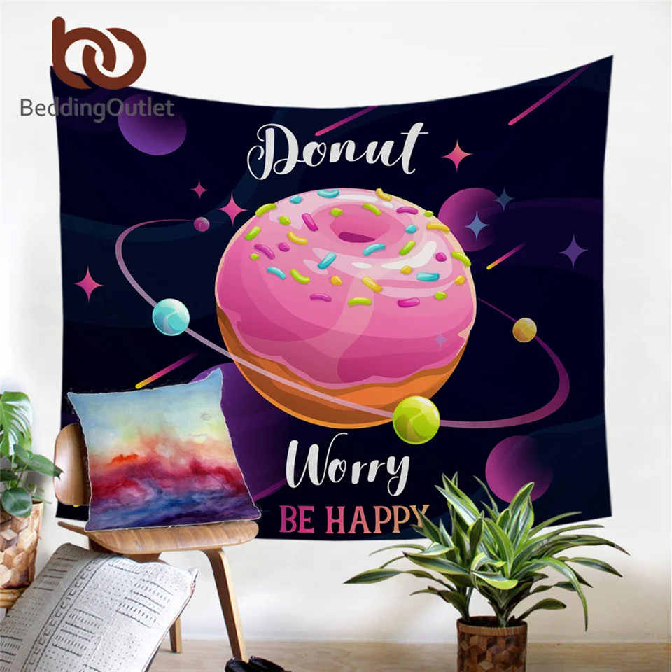 Постельные принадлежности Outlet пончик настенный гобелен десерт планета