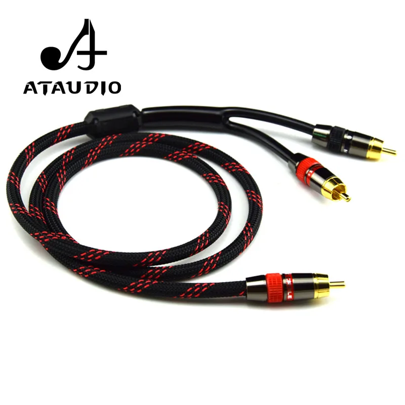 Аудио кабель ATAUDIO Hi Fi один RCA на двойной сабвуфер аудиокабель из чистой меди Sub 2
