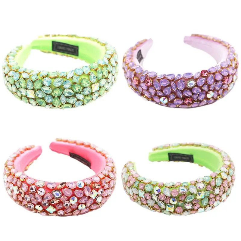 

Барокко для танцев вечерние ювелирные изделия бандана блестящие геометрические Стразы ободок для волос, повязка с кристаллами Губка Мягки...