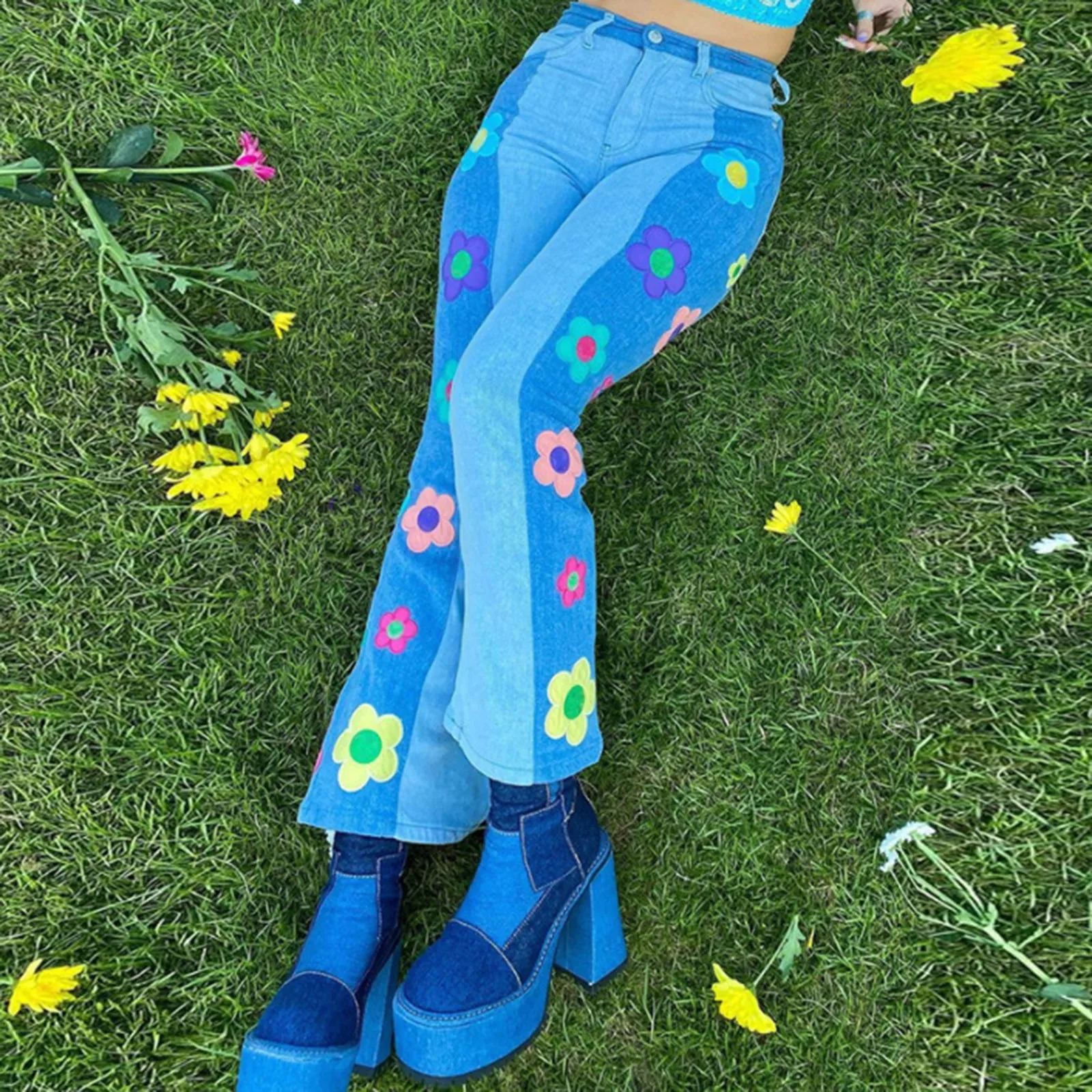 Женские повседневные джинсовые брюки с высокой талией 90-х годов прямые