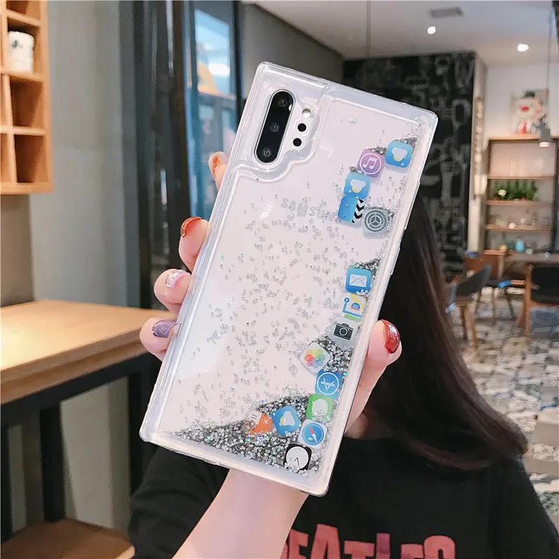 Модный чехол для телефона samsung Note 10+ с динамическим жидким зыбучим песком для samsung S9 S8 S10 Plus Note 10 9