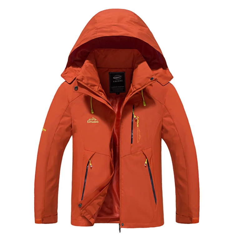 Men Orange Мужские и женские куртки для походов на весну и осень, ветрозащитная водонепроницаемая куртка, ветровка для охоты, треккинга, альпинизма, дождевик - Цвет: Men Orange
