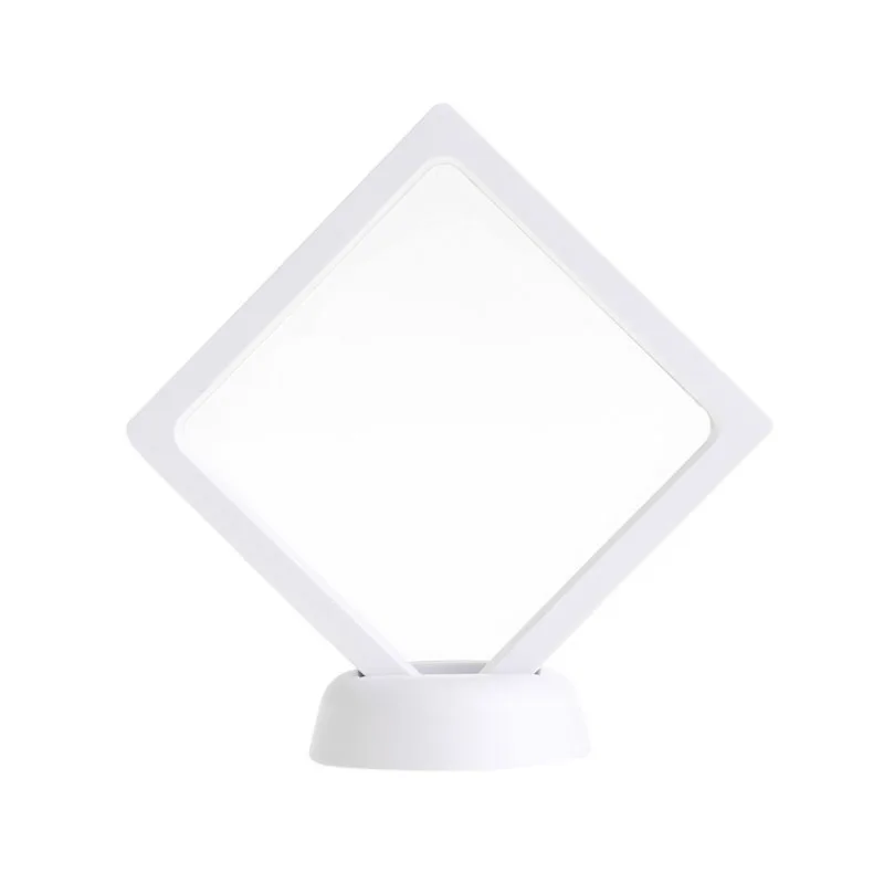 

PET Membrane Acrylic Jewelry Suspended Display Holder Box Case With Base 9*9CM