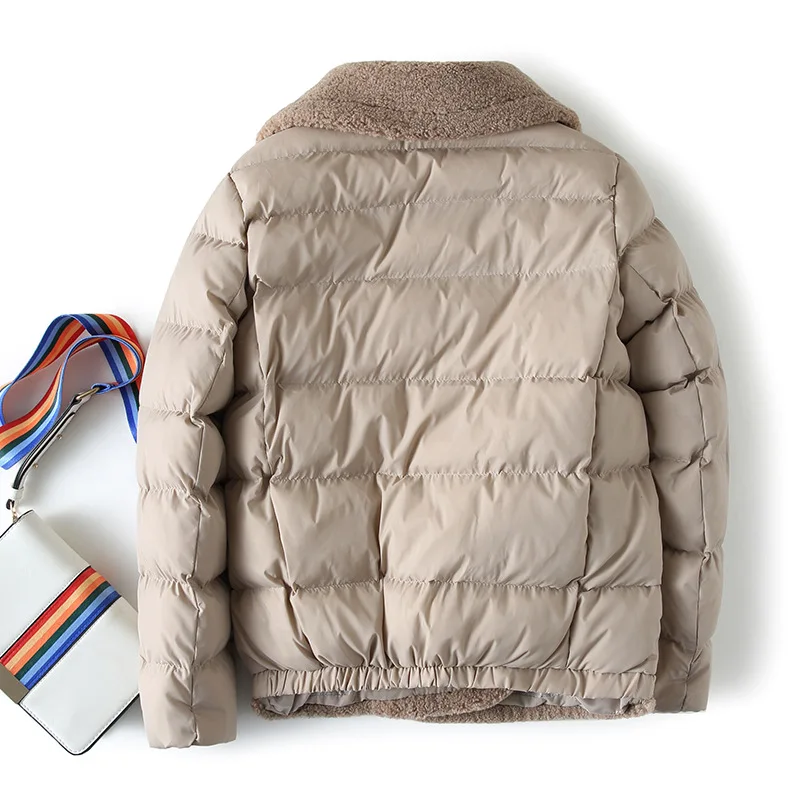 

Short Lambs Wool Collar Women Winter Jackets Coats Cotton Padded Thicken Outerwear Cotton Winter Jacket Women Casual Parkas