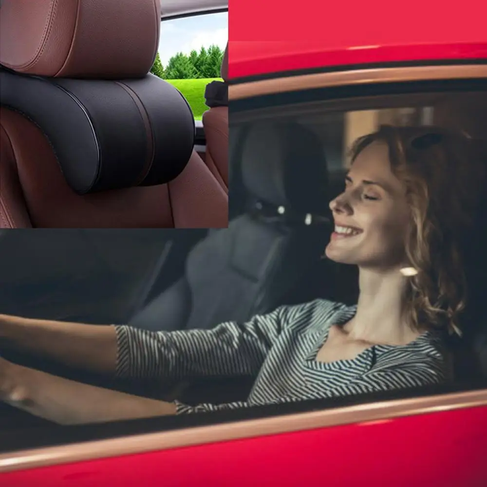 

Slow Rebound Cotton Car Headrest Cushion Neck Support Pillow Curve Design Comfortable Orthopedic Pain Relief Memory Foam