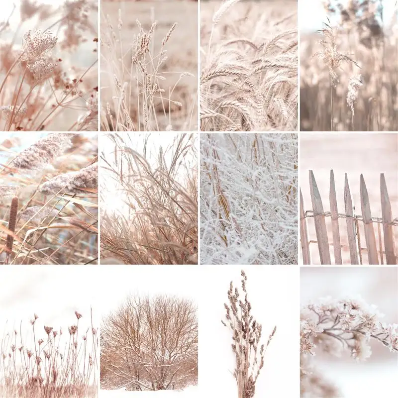 

RUOPOTY DIY Paint By Number Snow flower Scenery HandPainted Kits Drawing Canvas Pictures Decor Oil Painting Snow