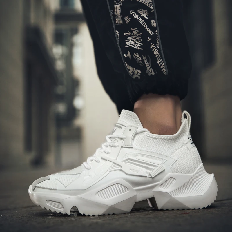 Sainimo/2019 модные кроссовки на толстой платформе мужская повседневная обувь Мужская