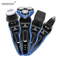 kondoon electric shavers shaving machine 4 in 1 beard razors 4d 3 blades nose hair trimmer clipper rechargeable for mens face