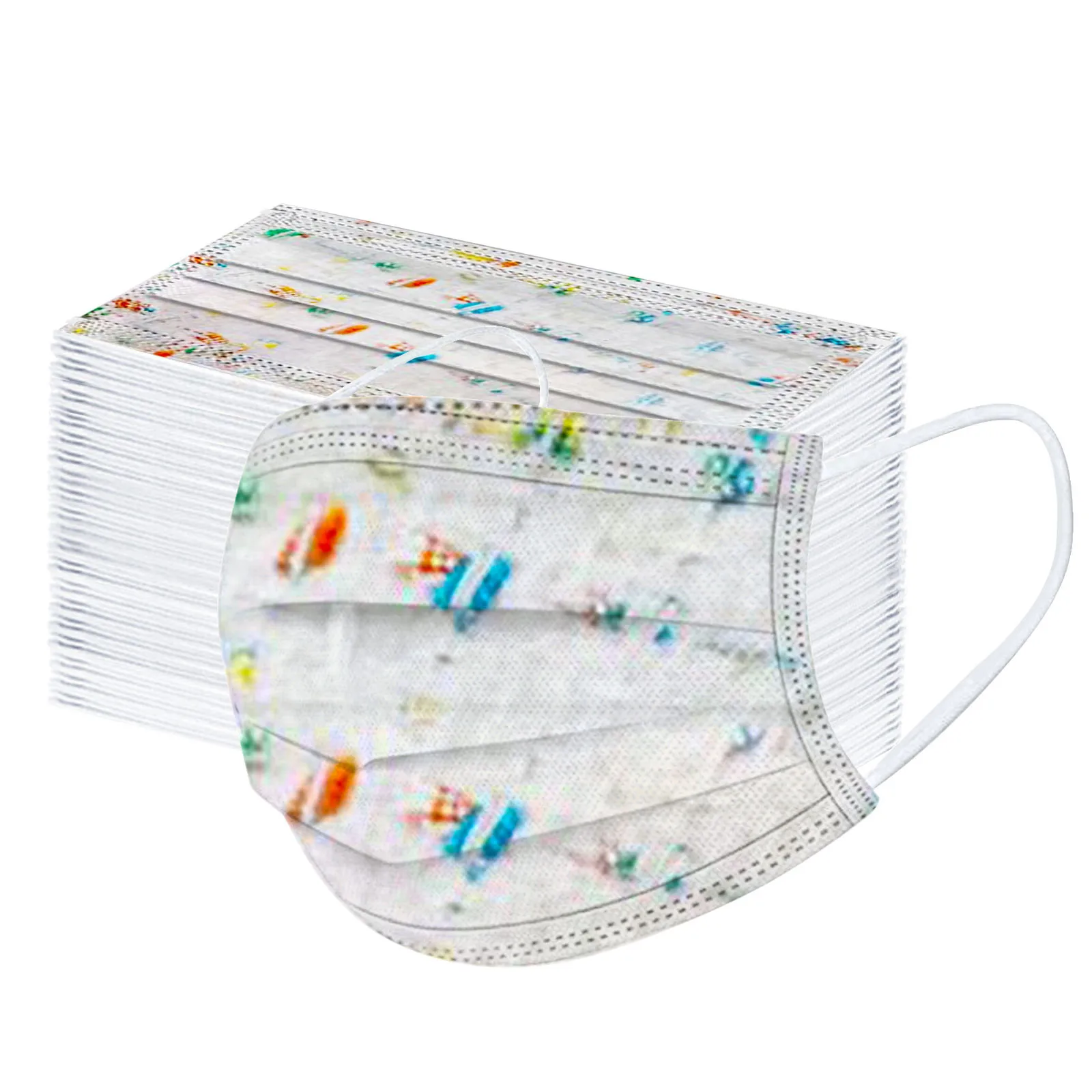 

100PCS Adult's Disposable Protective Mask Fashion Disposable Face Mask 3Ply Ear Loop masque de protection jetable