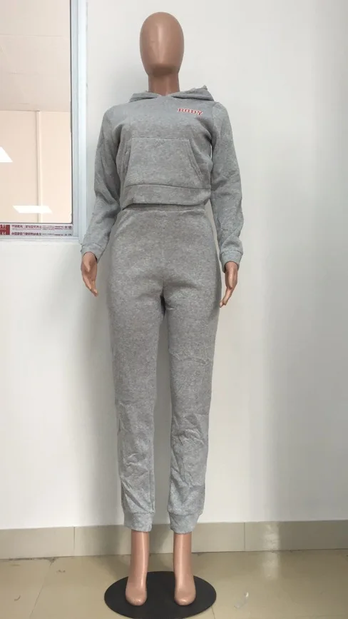 

New arrival sport women two-piece set+Monochromatic hoodie sport letter suit