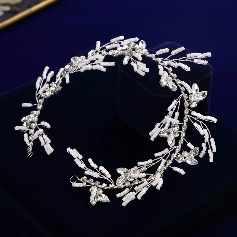 

Korean Brides Soft Hairbands Wedding Hair Accessories Bridal Handmade Crystal Hair Jewelry