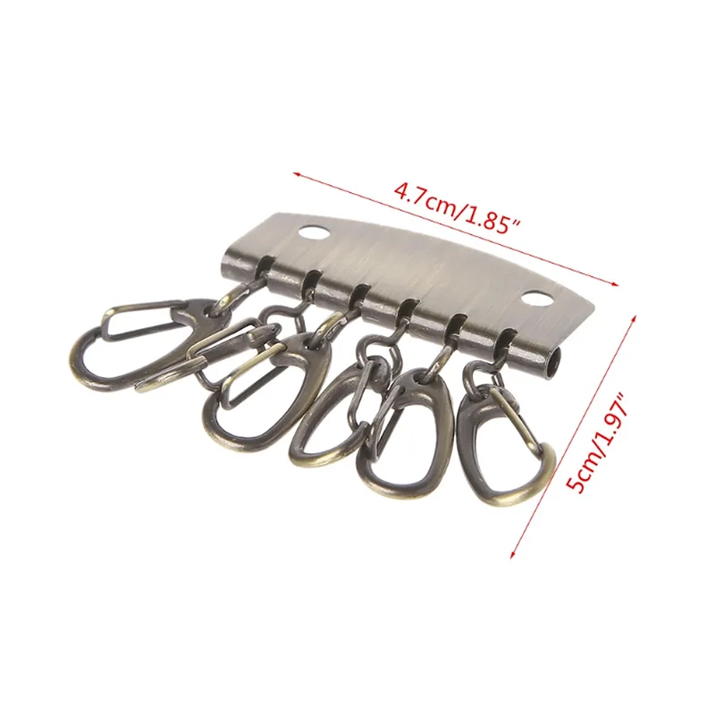 Metal Key Holder Row Keyring Organnizer With 6 Snap Hook For Leather Craft Wallet Case Purse Bag Hardware Accessories | Украшения и