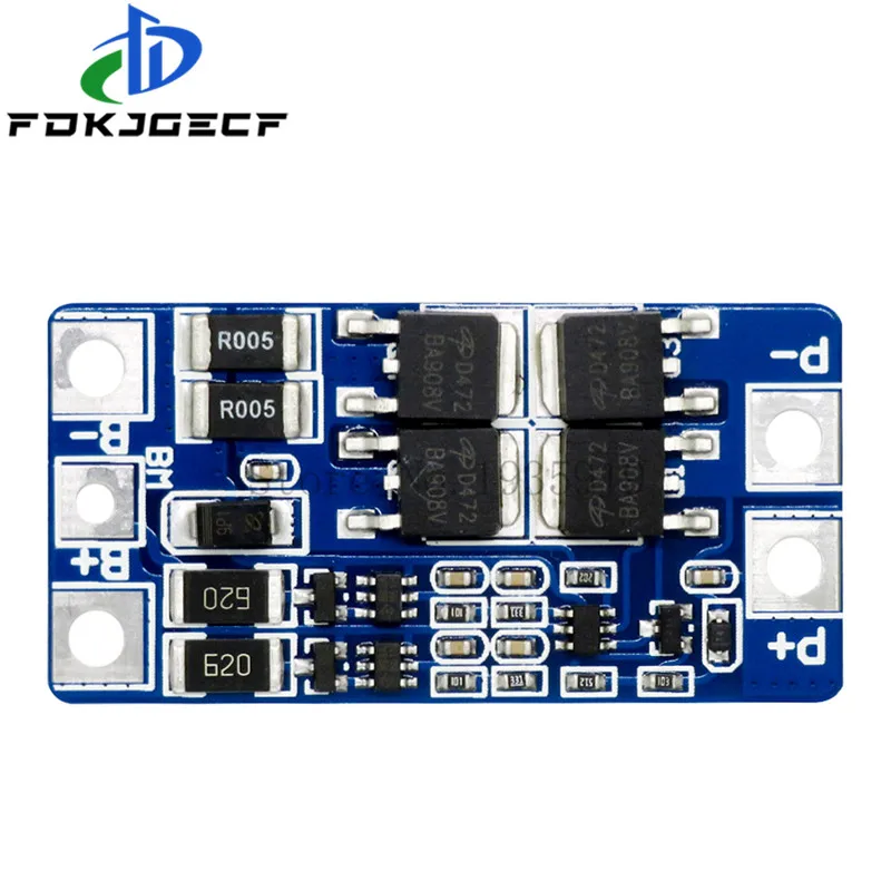 10pcs 2S 10A 7.4V 18650 lithium battery protection board 8.4V balanced function/overcharged protection