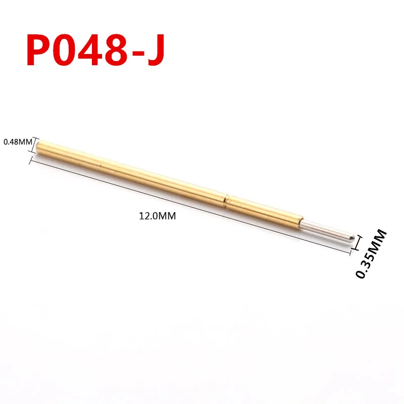 

100PCS/Box P048-J Small Round Head Spring Test Needle Needle Tube Outer Diameter 0.48mm Total Length 12mm PCB Probe